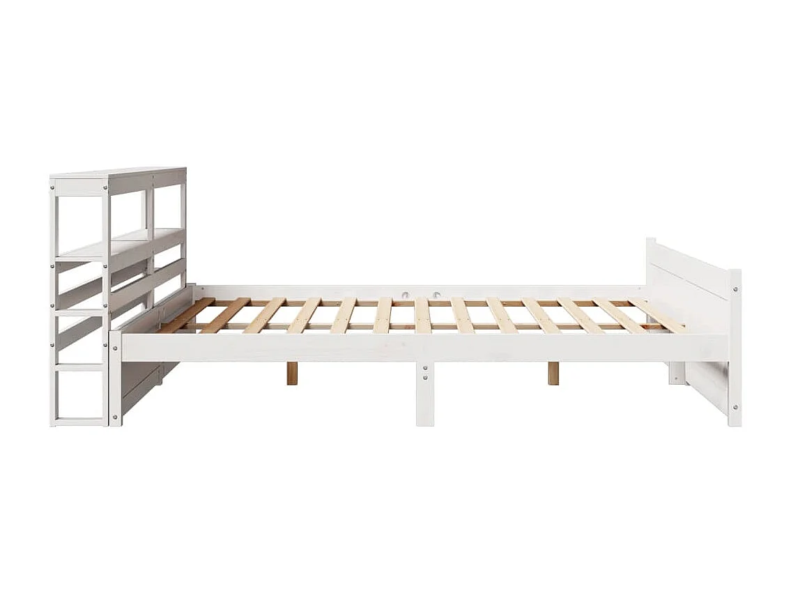 Bettgestell mit Kopfteil ohne Matratze Weiß 200x200 cm