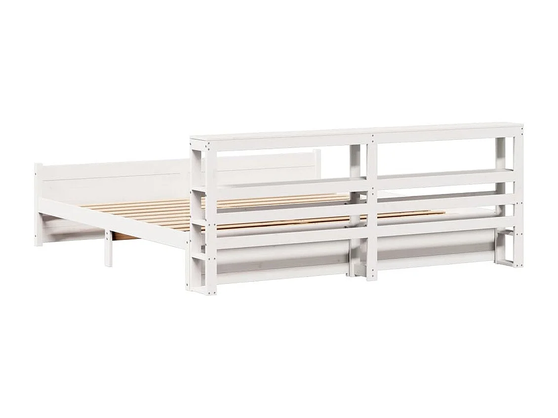 Bettgestell mit Kopfteil ohne Matratze Weiß 200x200 cm