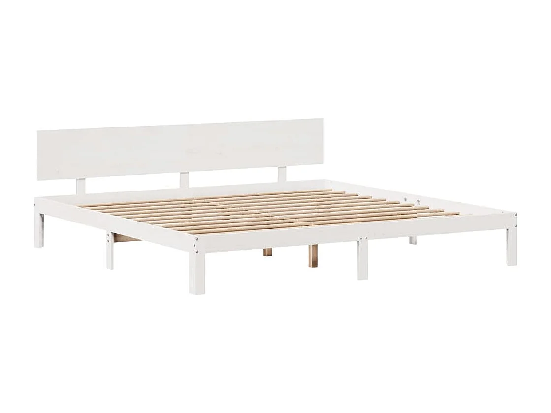 Cadre de lit avec tiroirs sans matelas blanc 200x200 cm