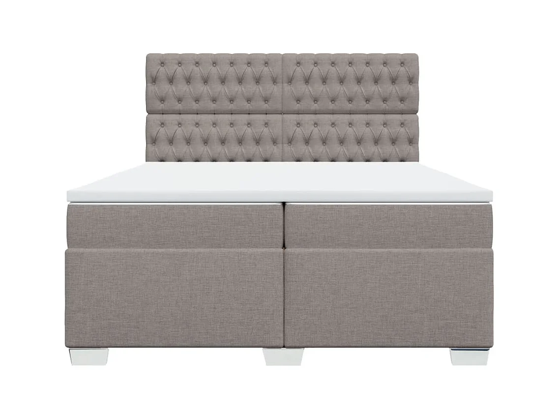 Sommier à lattes de lit avec matelas Taupe 200x200 cm Tissu