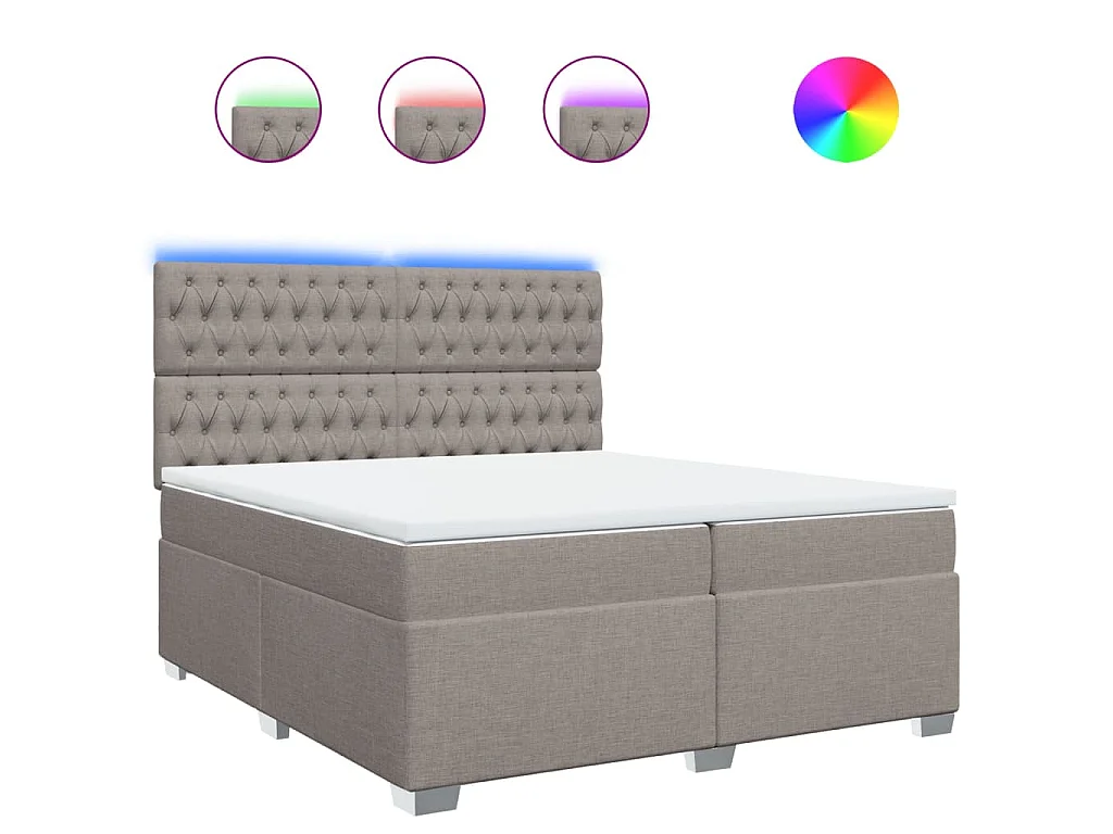 Sommier à lattes de lit avec matelas Taupe 200x200 cm Tissu