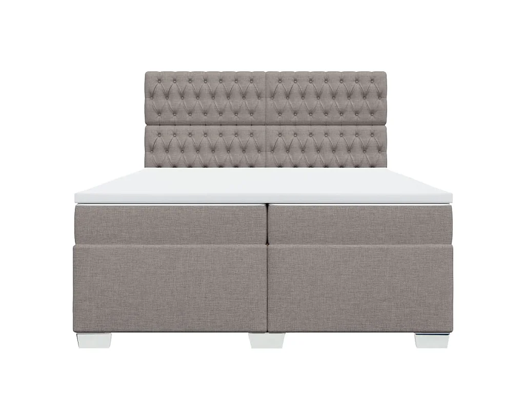 Sommier à lattes de lit avec matelas Taupe 200x200 cm Tissu