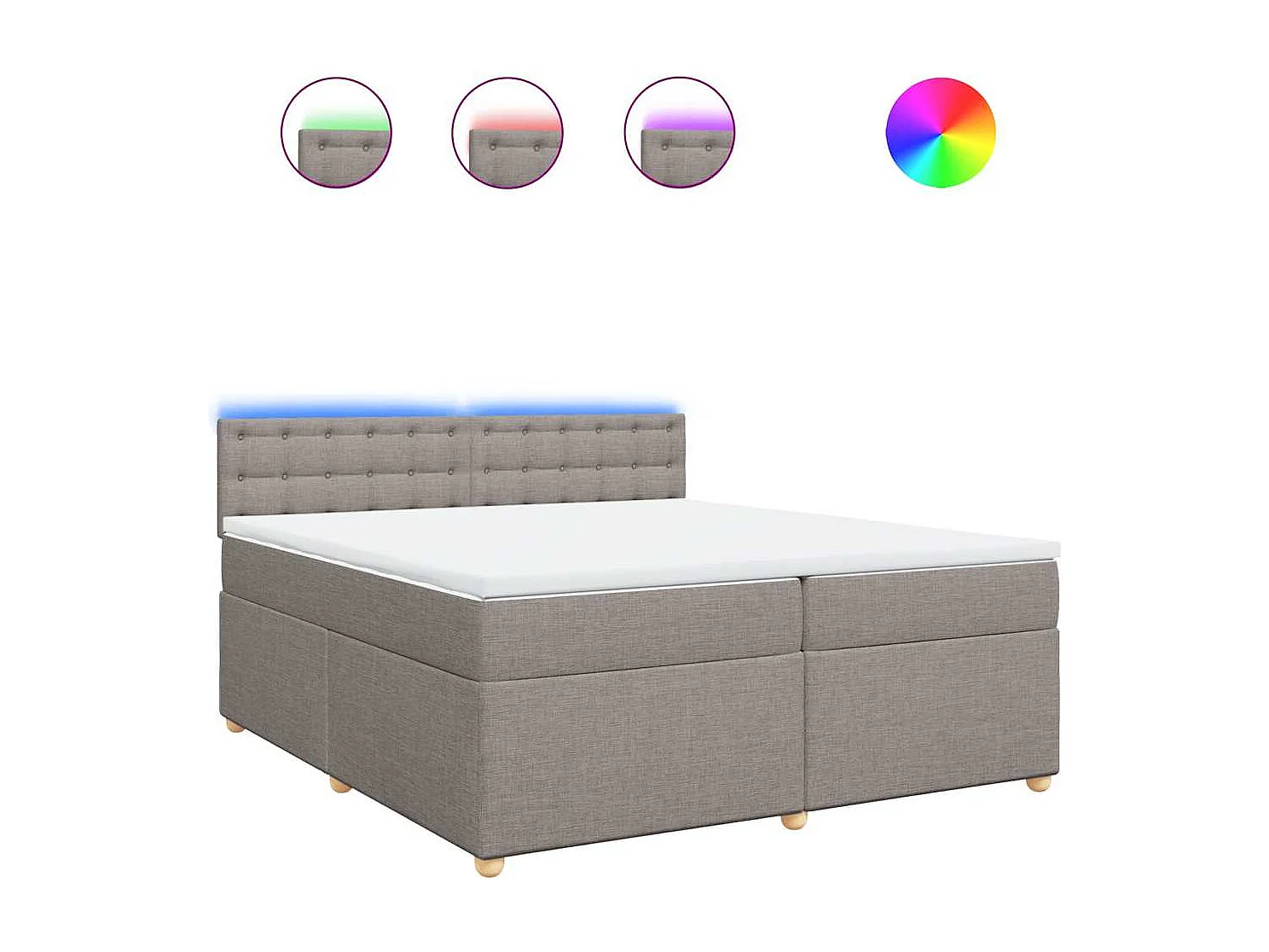 Cama com molas/colchão 200x200 cm tecido castanho-acinzentado