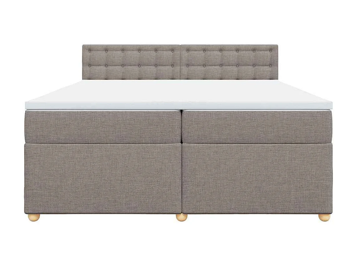 Cama com molas/colchão 200x200 cm tecido castanho-acinzentado