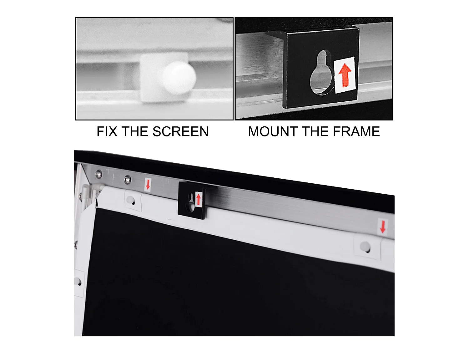 Großer HD-Projektionsbildschirm SucceBuy, 254 cm, Projektionsleinwand 16:9, 3D-Aluminiumlegierungsrahmen, für Video-Projektoren im Außenbereich und zu Hause