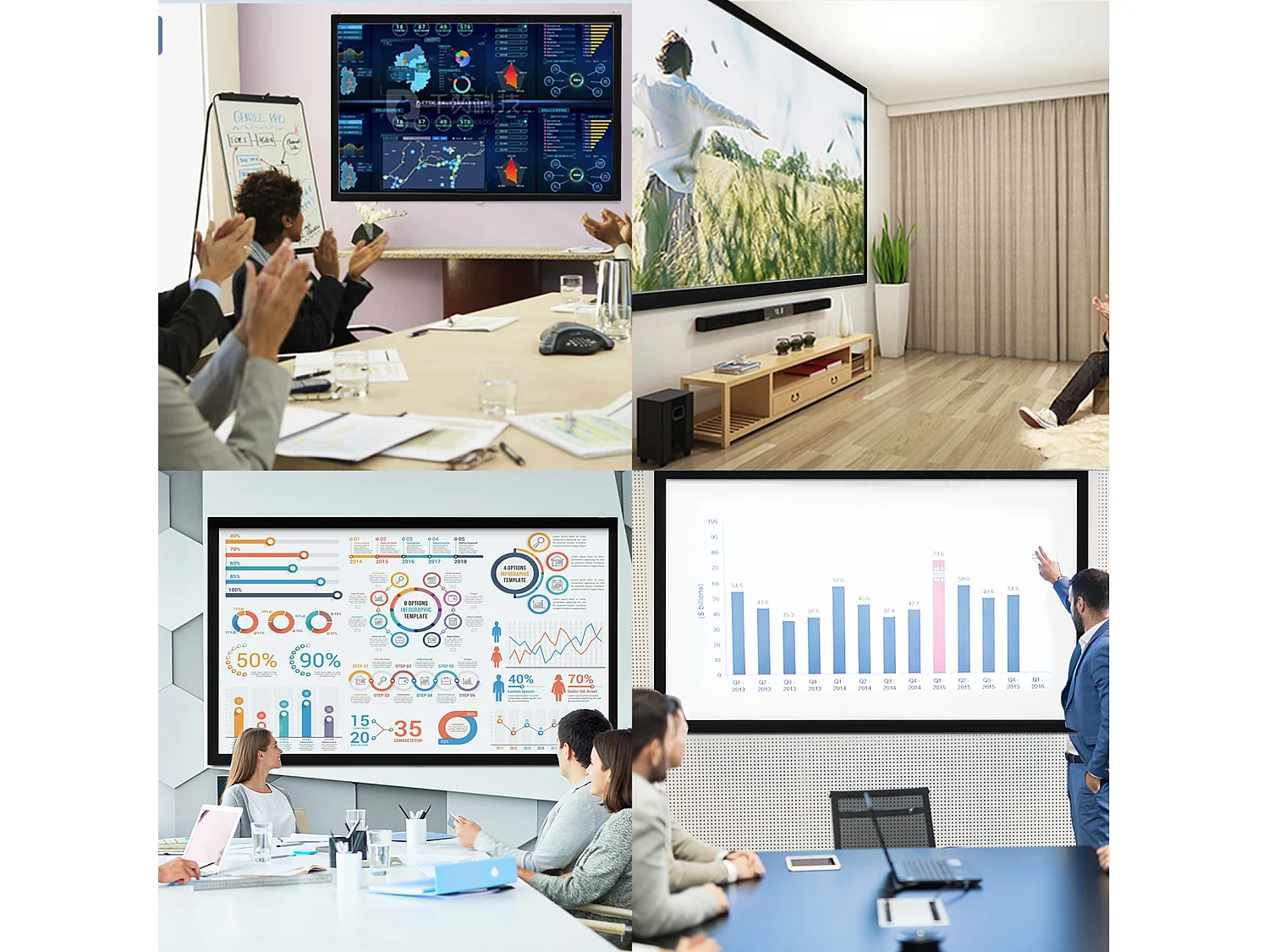 Großer HD-Projektionsbildschirm SucceBuy, 254 cm, Projektionsleinwand 16:9, 3D-Aluminiumlegierungsrahmen, für Video-Projektoren im Außenbereich und zu Hause