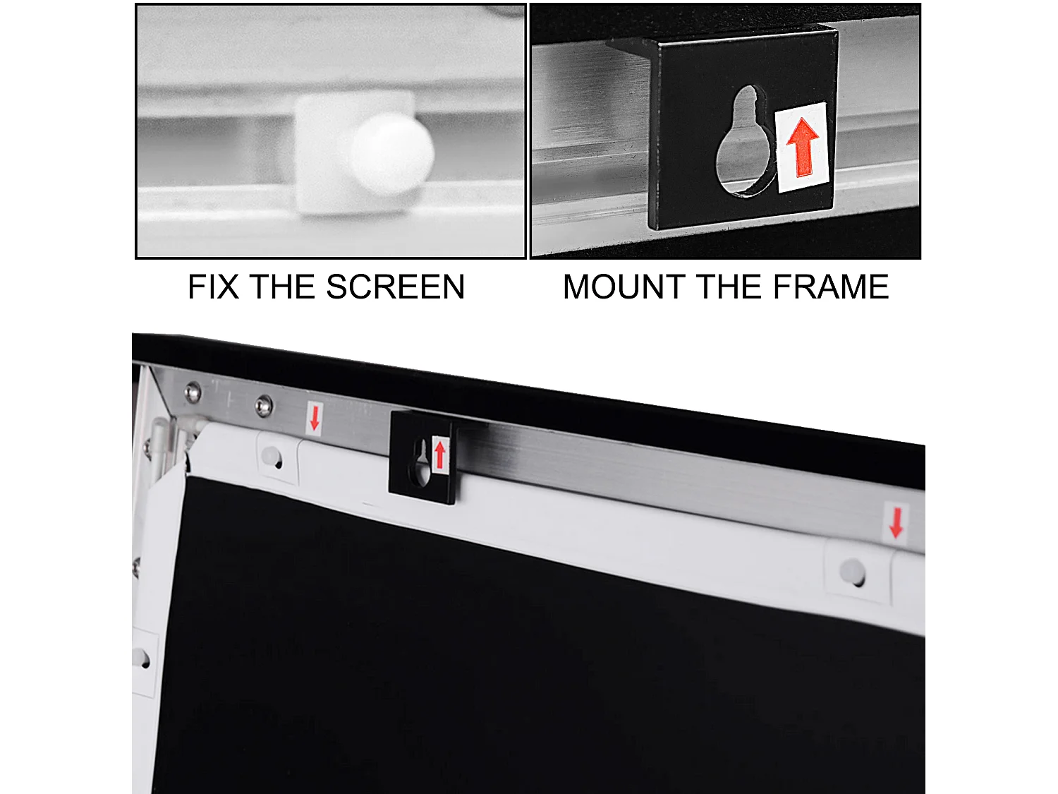 Großer HD-Projektionsbildschirm SucceBuy, 254 cm, Projektionsleinwand 16:9, 3D-Aluminiumlegierungsrahmen, für Video-Projektoren im Außenbereich und zu Hause