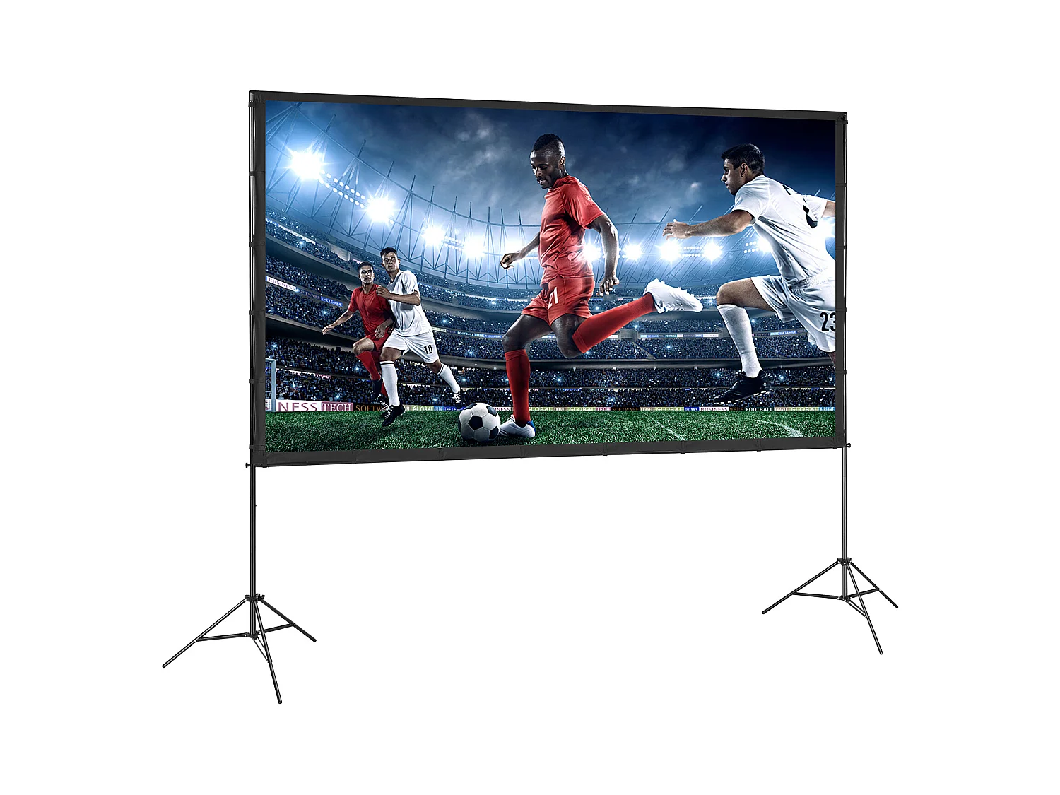 Écran de Projection SucceBuy sur Pied Portable, 305 cm, 16:9 HD Double Face Anti-Plis Grand Angle de Vision, pour Vidéoprojecteurs Cinéma Maison
