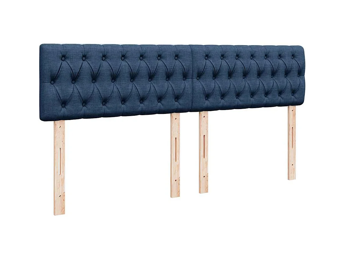 Sommier à lattes de lit avec matelas Bleu 200x200 cm Tissu