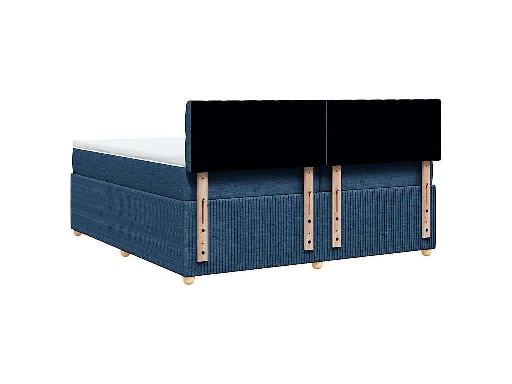 Boxspring met matras stof blauw 200x200 cm