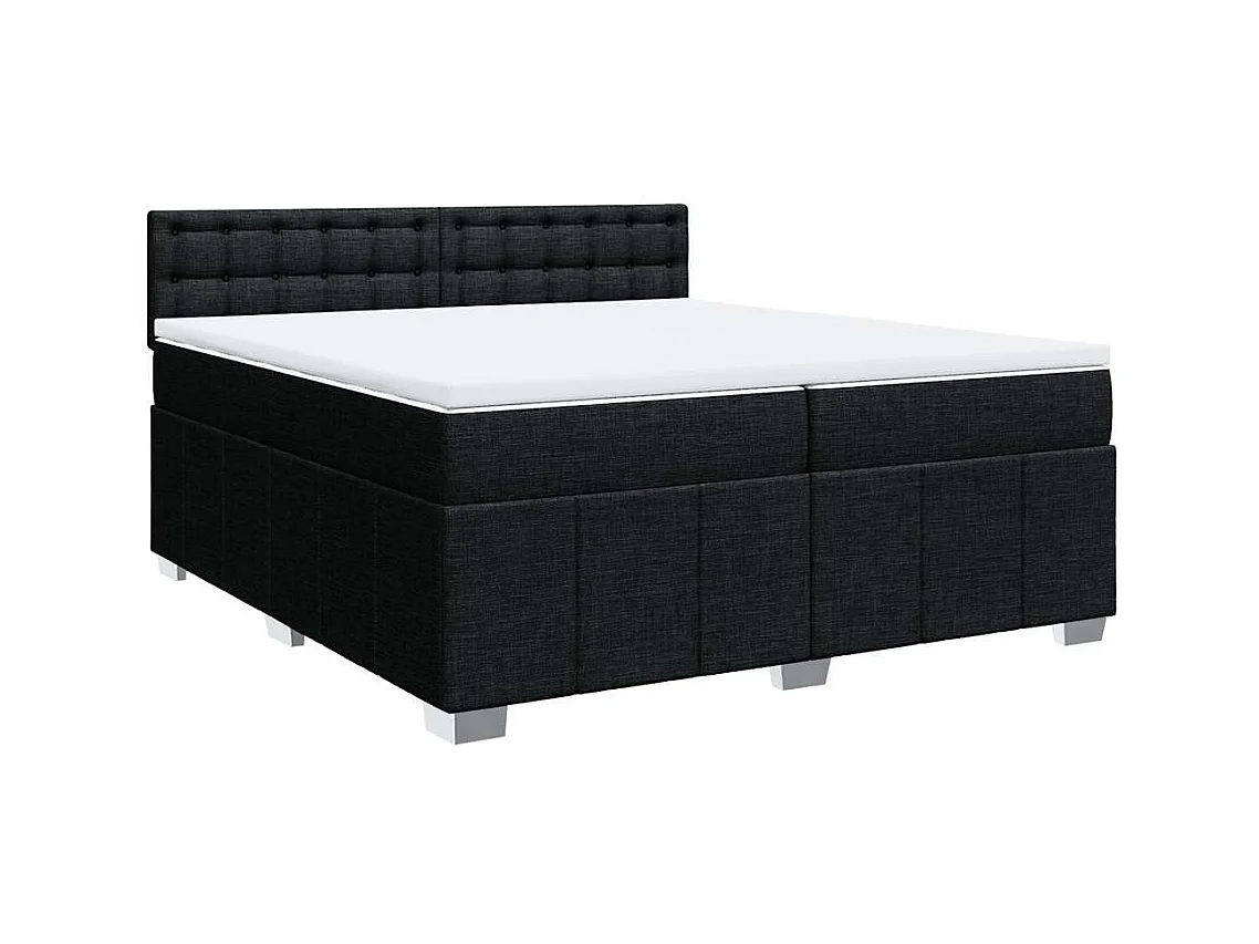 Boxspringbett mit Matratze Schwarz 200x200 cm Stoff