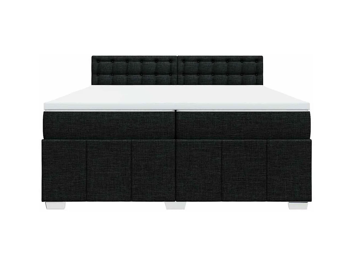 Boxspringbett mit Matratze Schwarz 200x200 cm Stoff