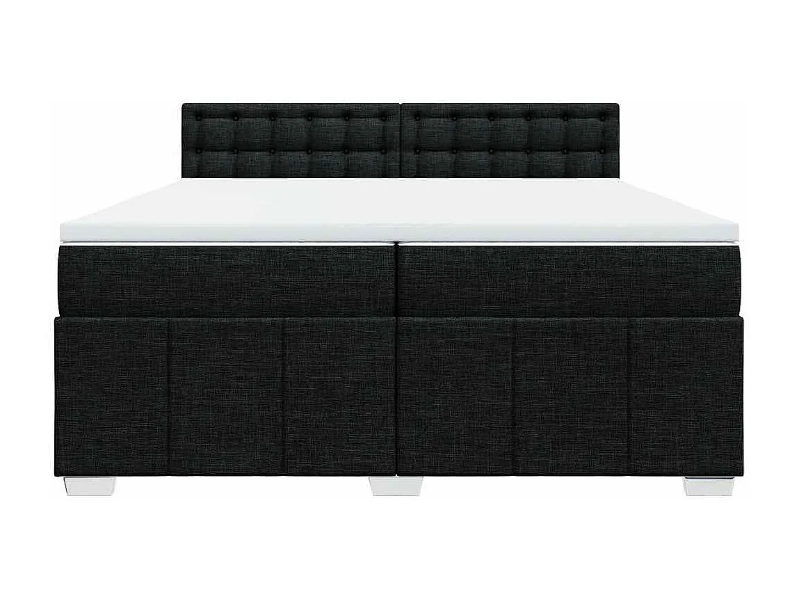 Boxspringbett mit Matratze Schwarz 200x200 cm Stoff
