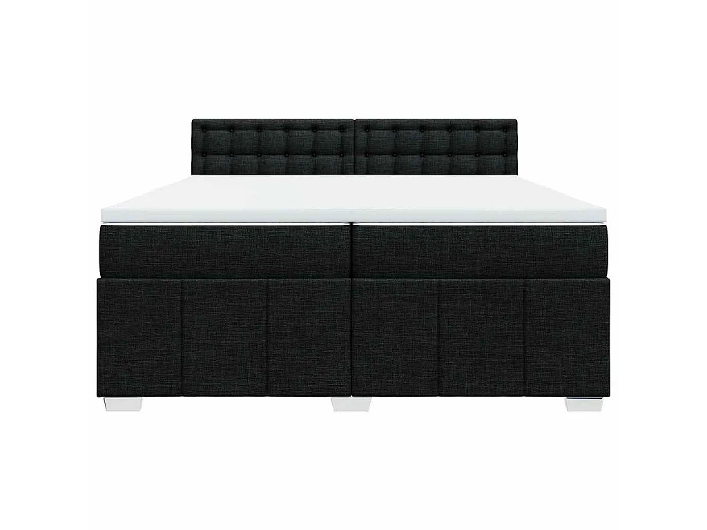 Giroletto a Molle con Materasso Nero 200x200 cm in Tessuto
