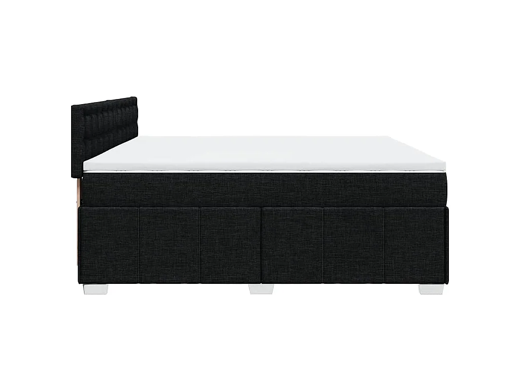 Giroletto a Molle con Materasso Nero 200x200 cm in Tessuto