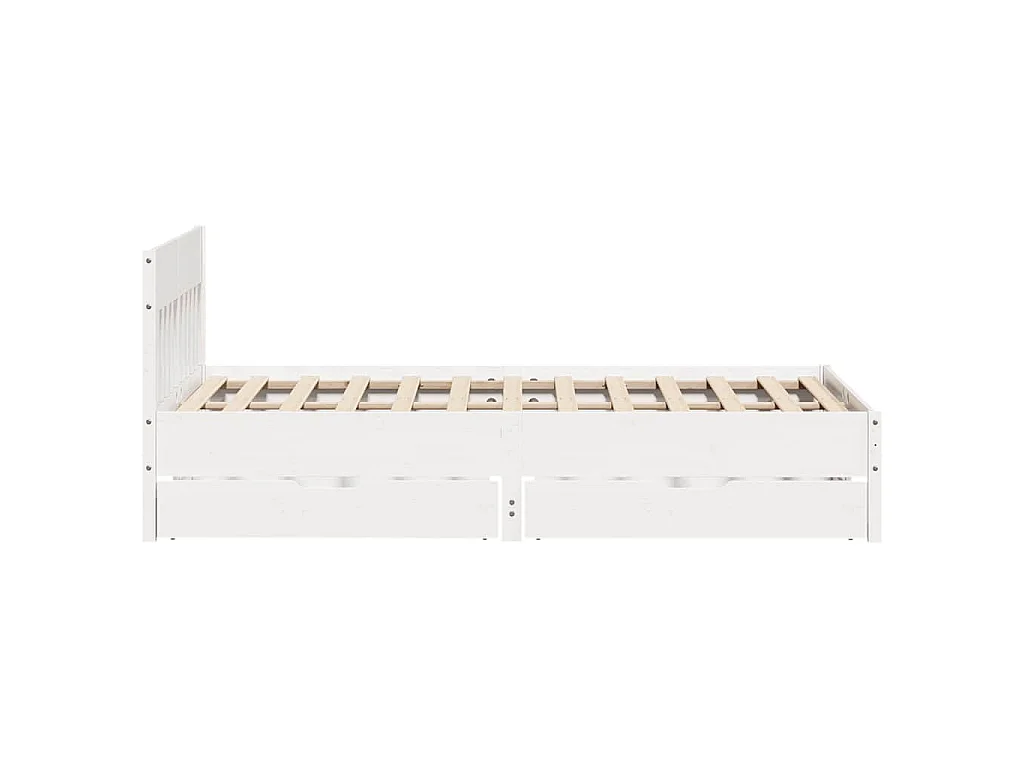 Bedframe zonder matras massief grenenhout wit 150x200 cm