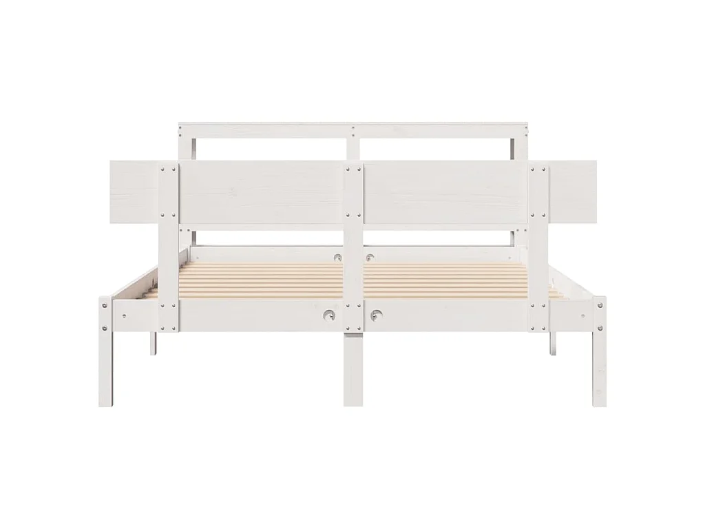 Bedframe zonder matras massief grenenhout wit 150x200 cm
