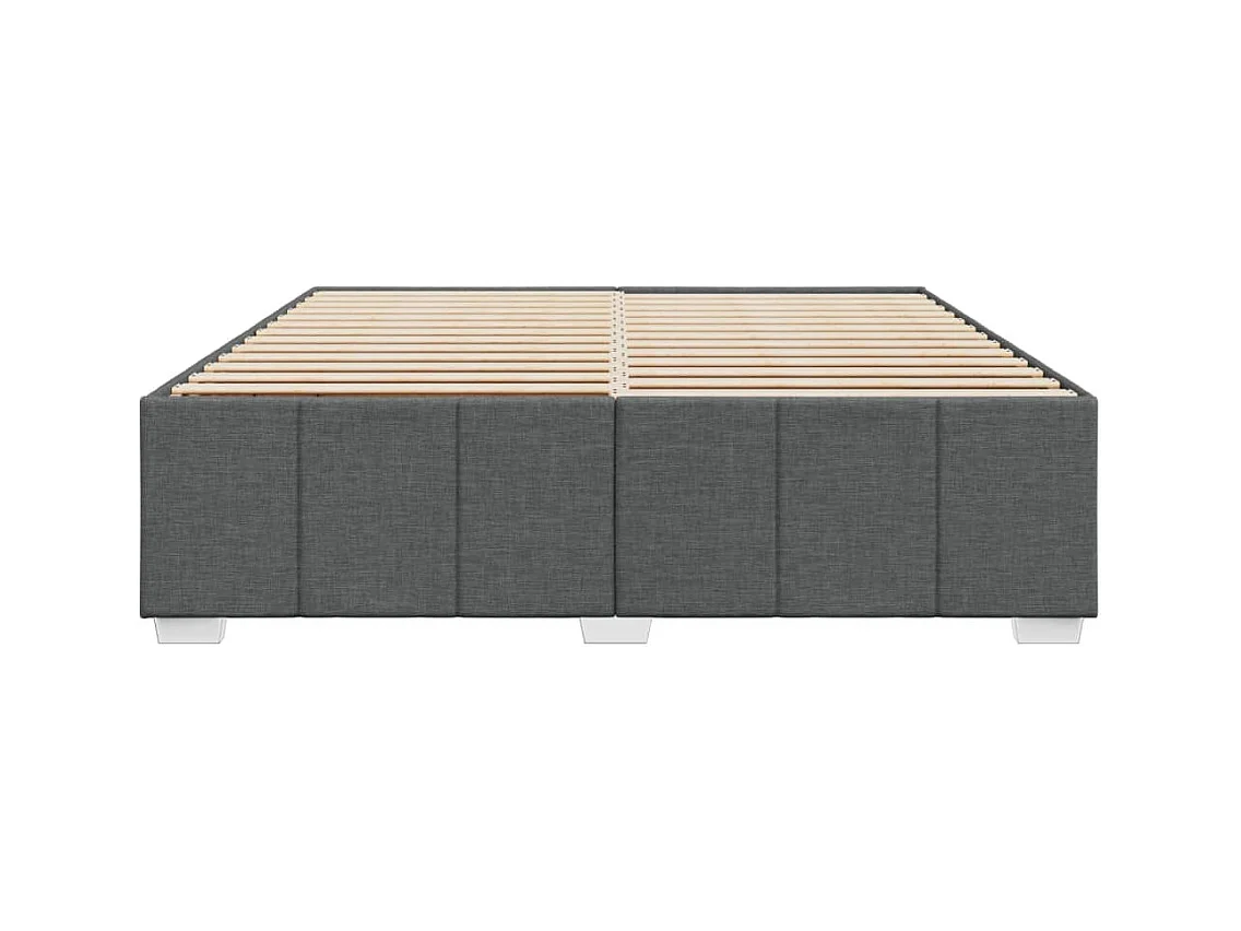 Cadre de lit sans matelas gris foncé 200x200 cm tissu