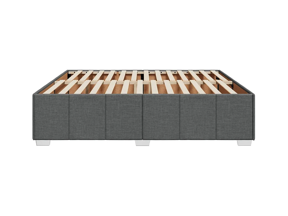 Cadre de lit sans matelas gris foncé 200x200 cm tissu