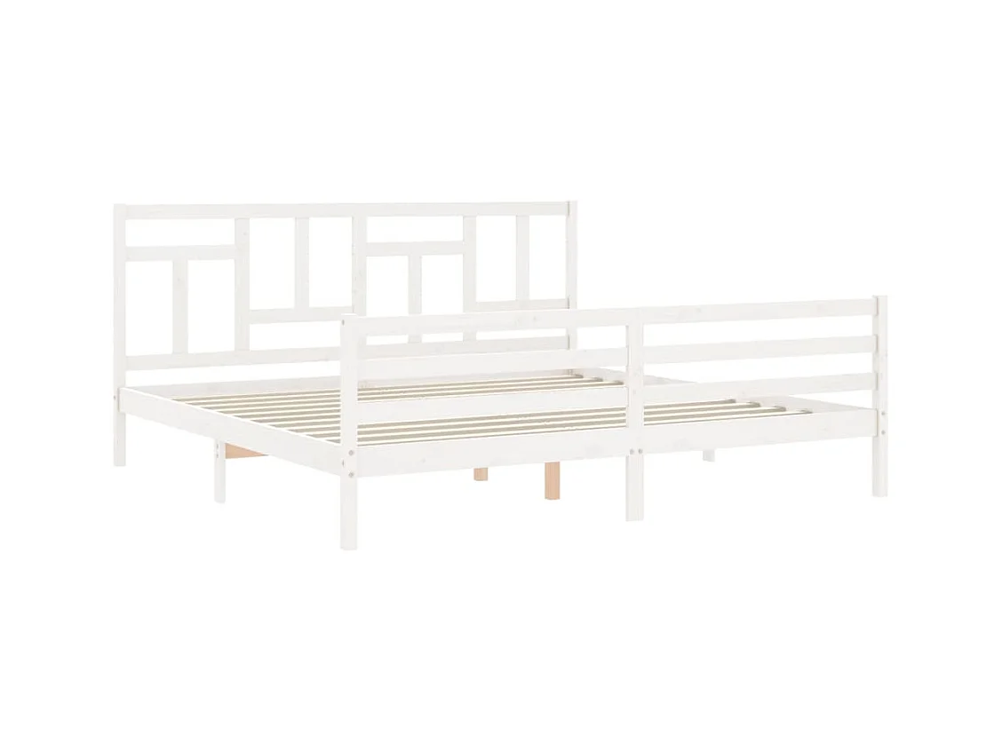 Cadre de lit sans matelas blanc 200x200 cm bois massif
