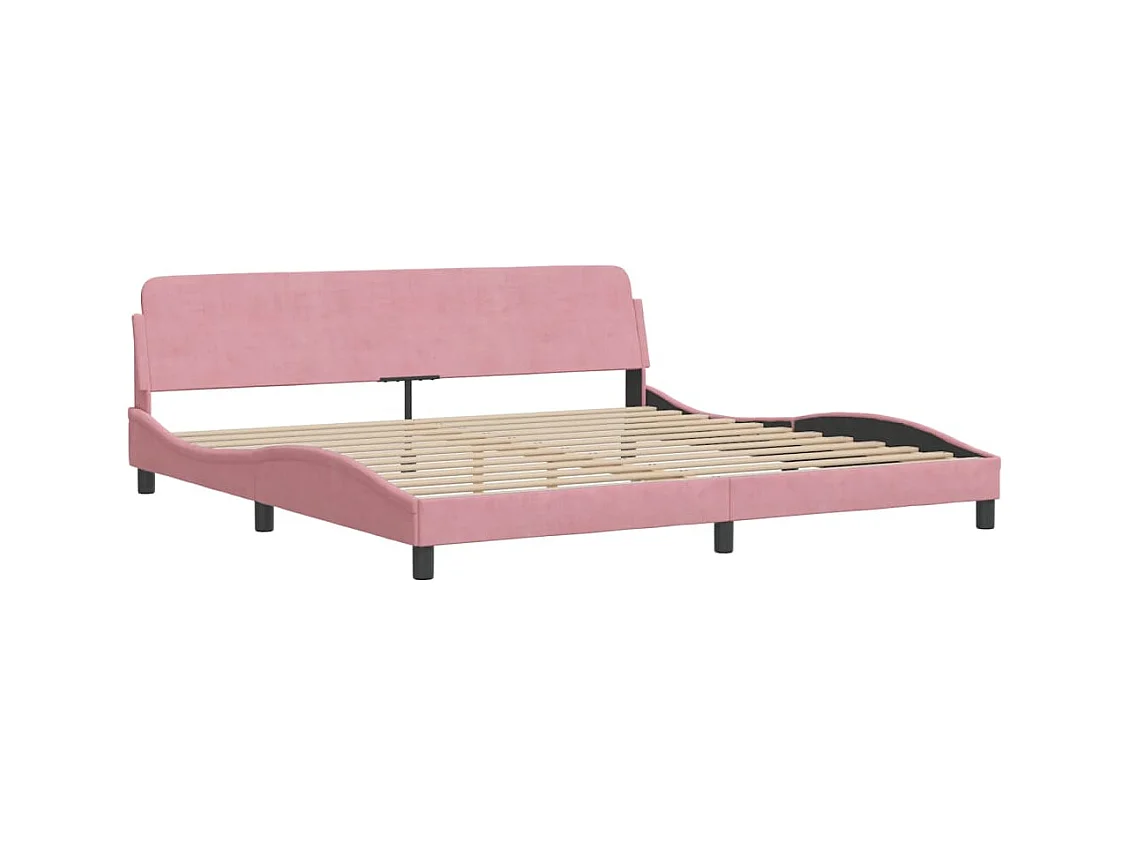 Bett mit Matratze "Hanko" Rosa 200x200 cm Samt