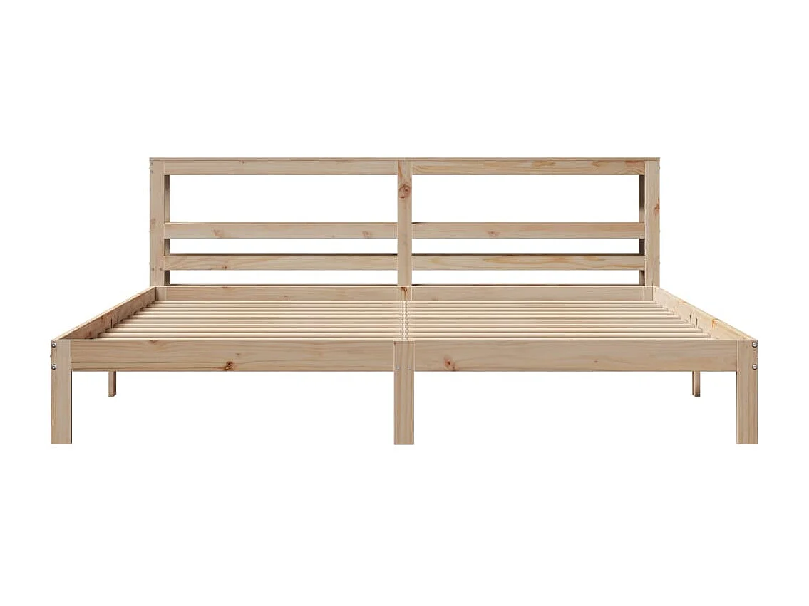Bedframe met hoofdbord massief grenenhout 200x200 cm