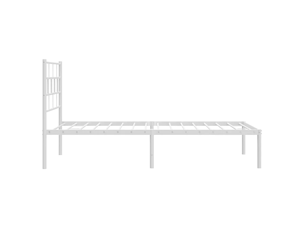 Cadre de lit métal sans matelas et tête de lit blanc 107x203 cm