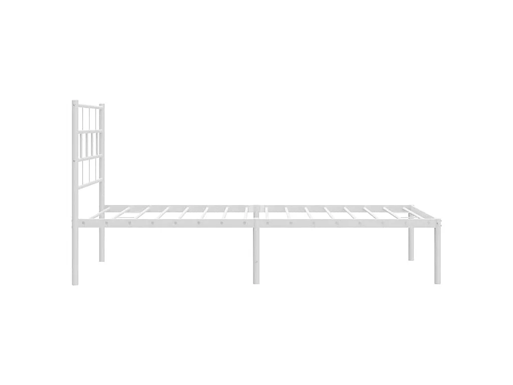 Bedframe met hoofdbord metaal wit 107x203 cm