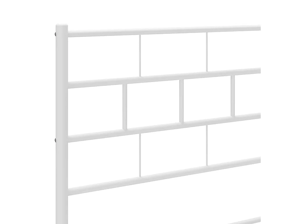 Bedframe met hoofdbord metaal wit 107x203 cm