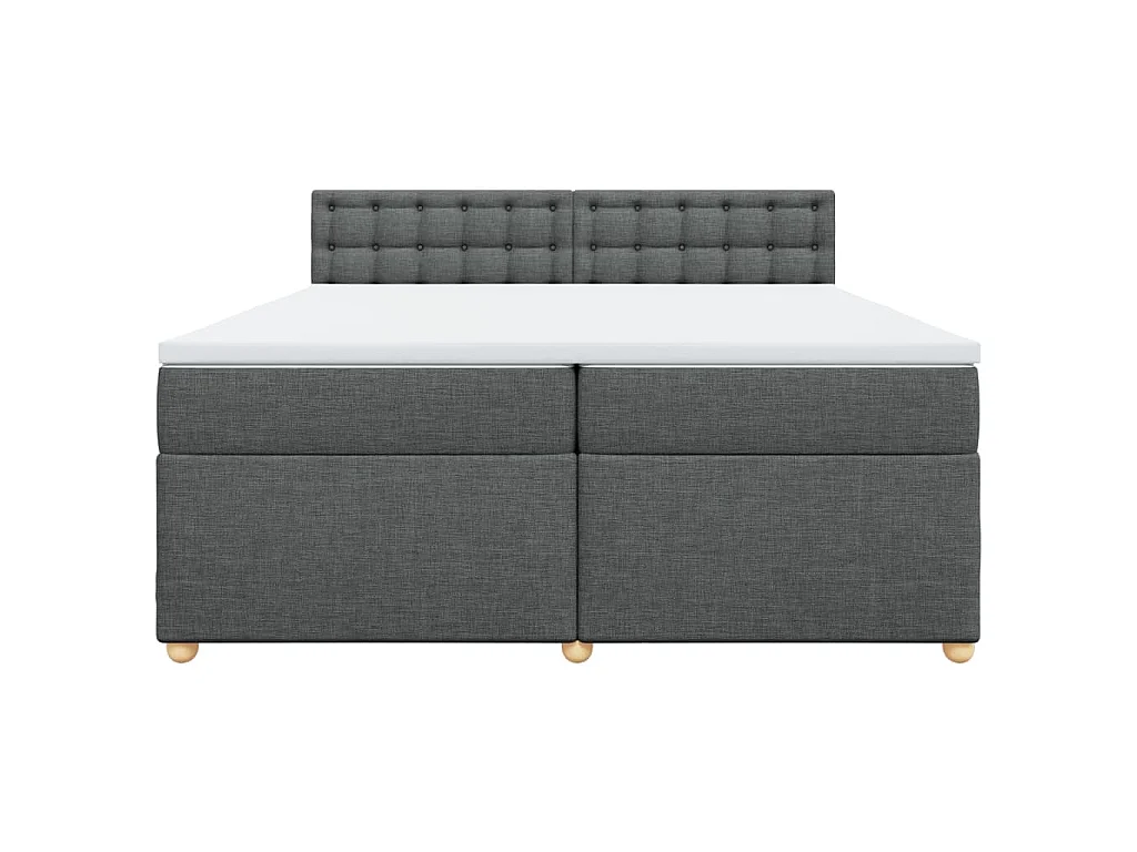 Boxspringbett mit Matratze Dunkelgrau 200x200 cm Stoff