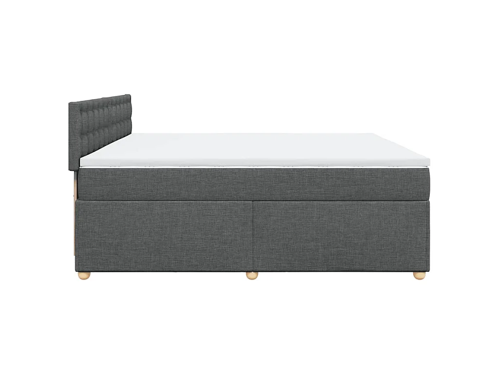 Boxspringbett mit Matratze Dunkelgrau 200x200 cm Stoff