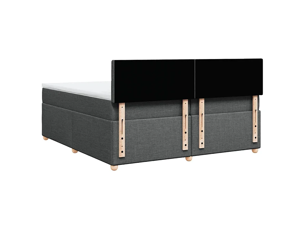 Boxspringbett mit Matratze Dunkelgrau 200x200 cm Stoff