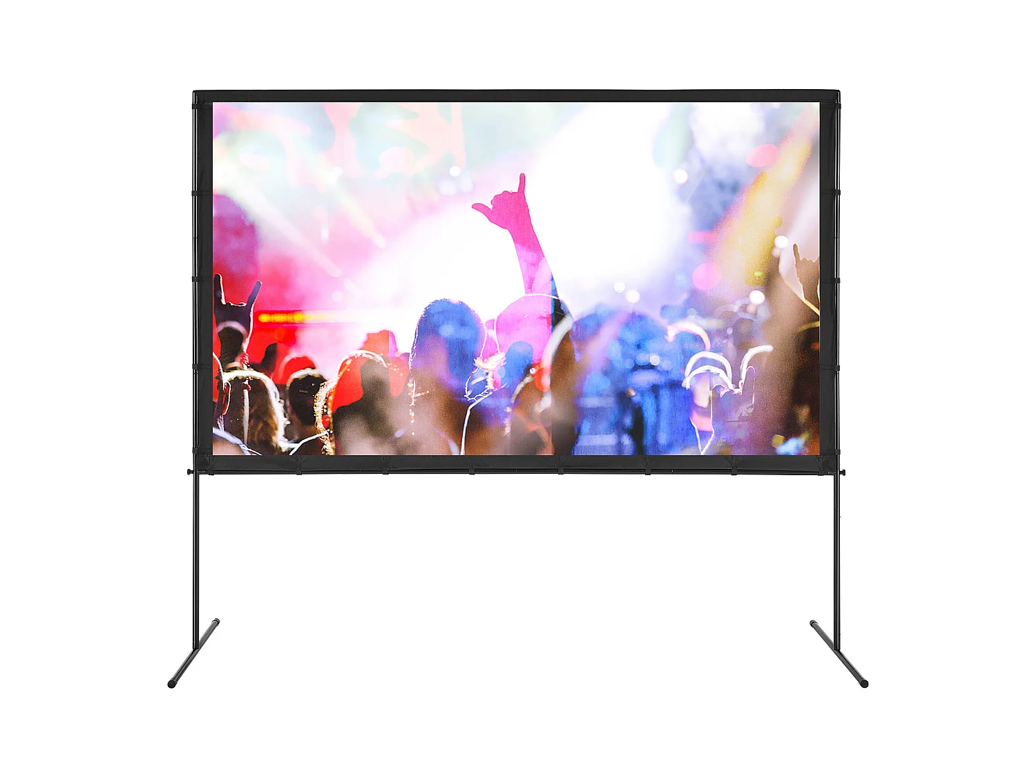 Écran de Projection SucceBuy sur Pied Portable, 254 cm, 16:9 HD Double Face Anti-Plis Grand Angle de Vision, pour Vidéoprojecteurs Cinéma Maison