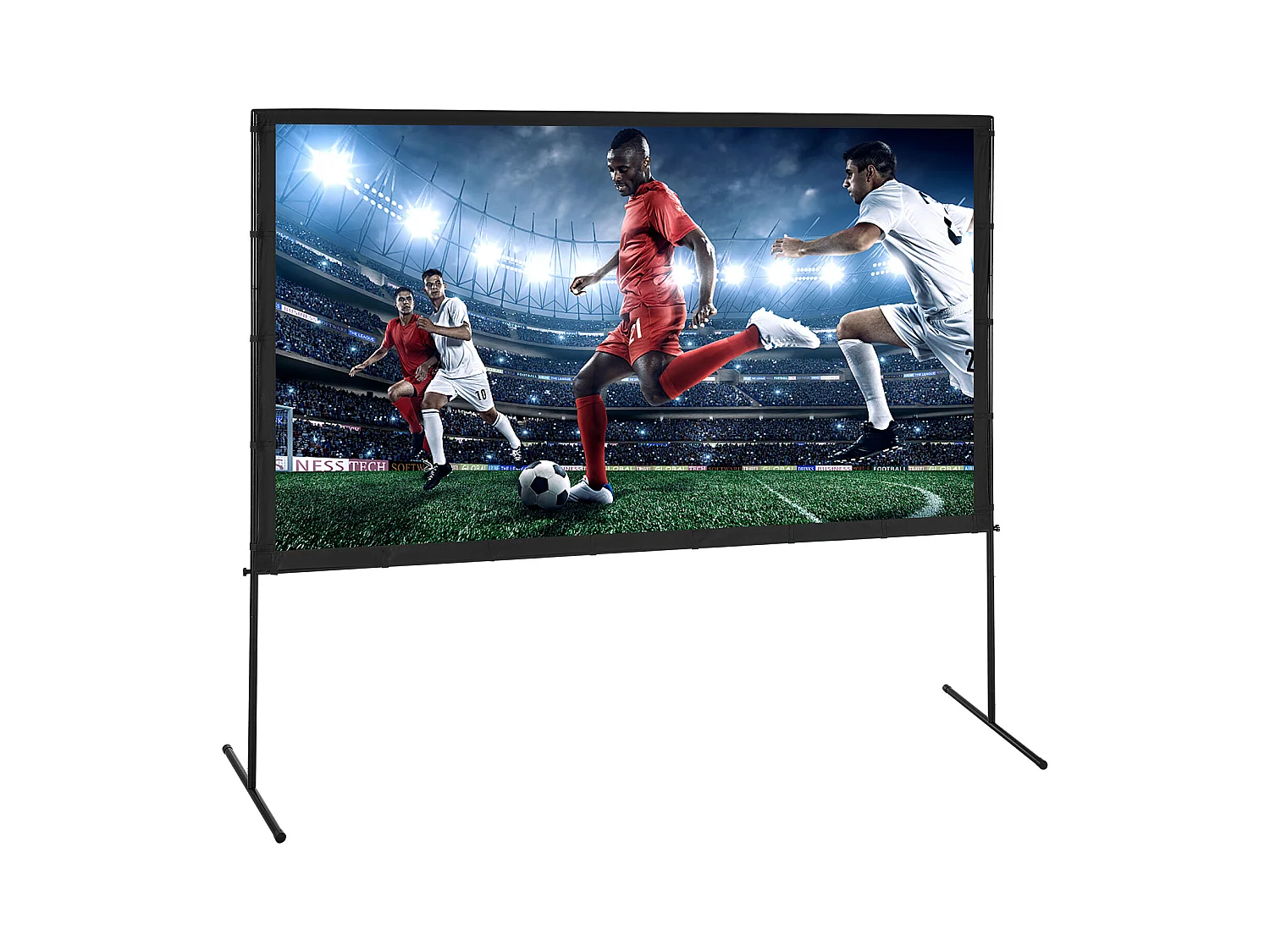 Écran de Projection SucceBuy sur Pied Portable, 254 cm, 16:9 HD Double Face Anti-Plis Grand Angle de Vision, pour Vidéoprojecteurs Cinéma Maison