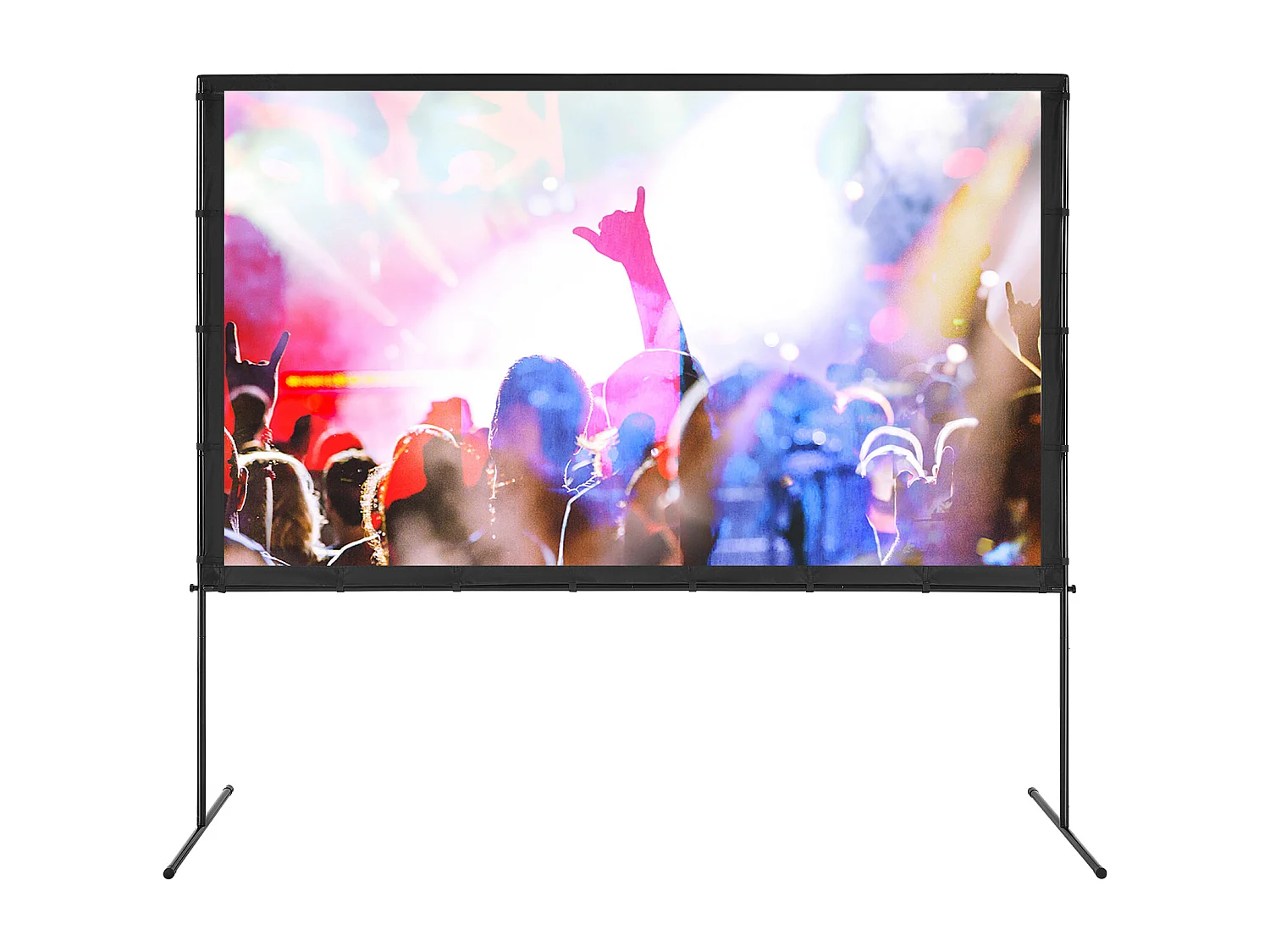 Écran de Projection SucceBuy sur Pied Portable, 254 cm, 16:9 HD Double Face Anti-Plis Grand Angle de Vision, pour Vidéoprojecteurs Cinéma Maison