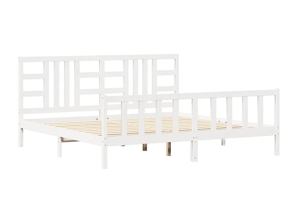 Giroletto senza Materasso Bianco 200x200 cm Legno Massello Pino