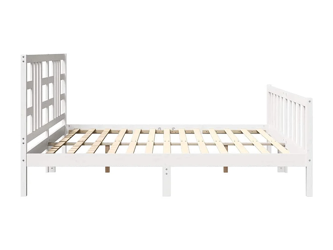 Giroletto senza Materasso Bianco 200x200 cm Legno Massello Pino