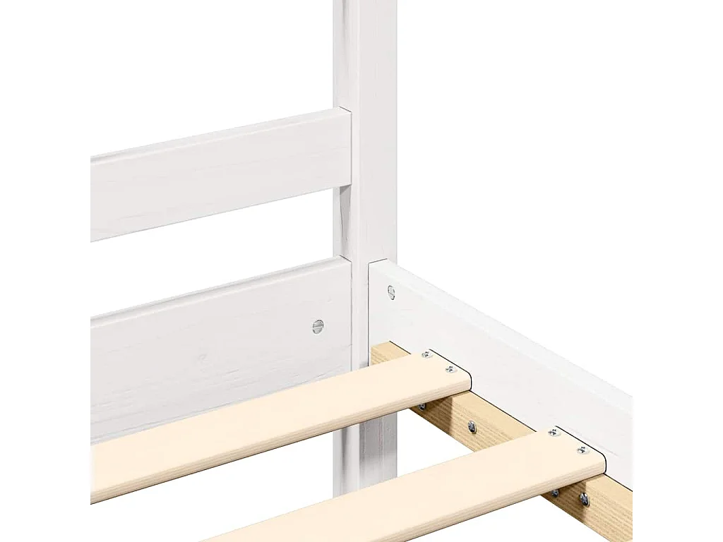 Giroletto senza Materasso Bianco 200x200 cm Legno Massello Pino