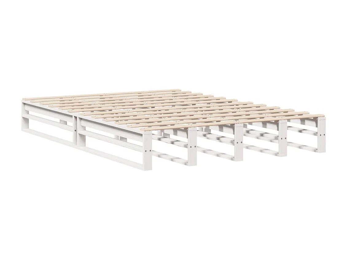 Massivholzbett ohne Matratze Weiß 150x200 cm Kiefernholz