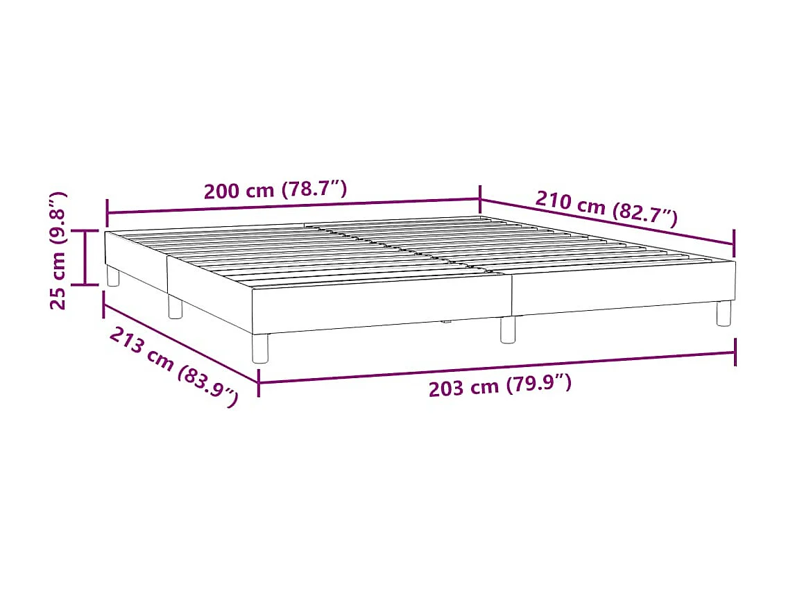 Giroletto senza Materasso Grigio Chiaro 200x210 cm Velluto
