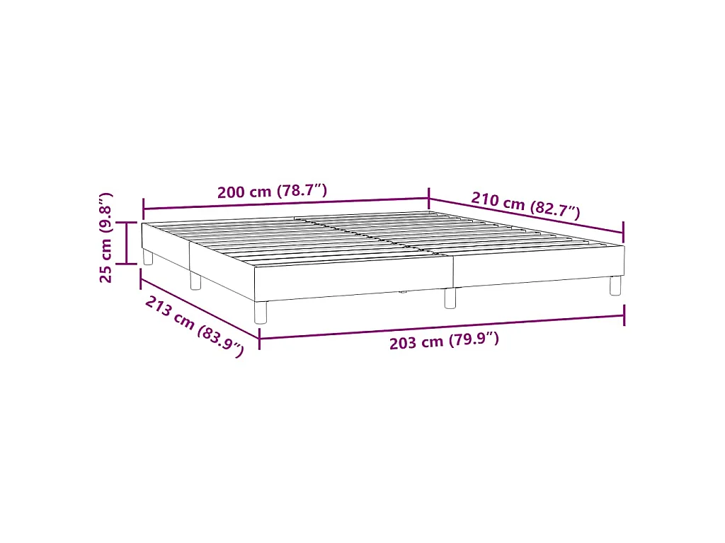 Giroletto senza Materasso Grigio Chiaro 200x210 cm Velluto