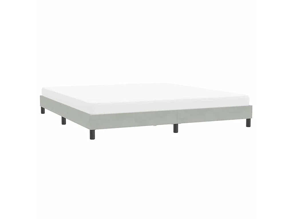 Giroletto senza Materasso Grigio Chiaro 200x210 cm Velluto