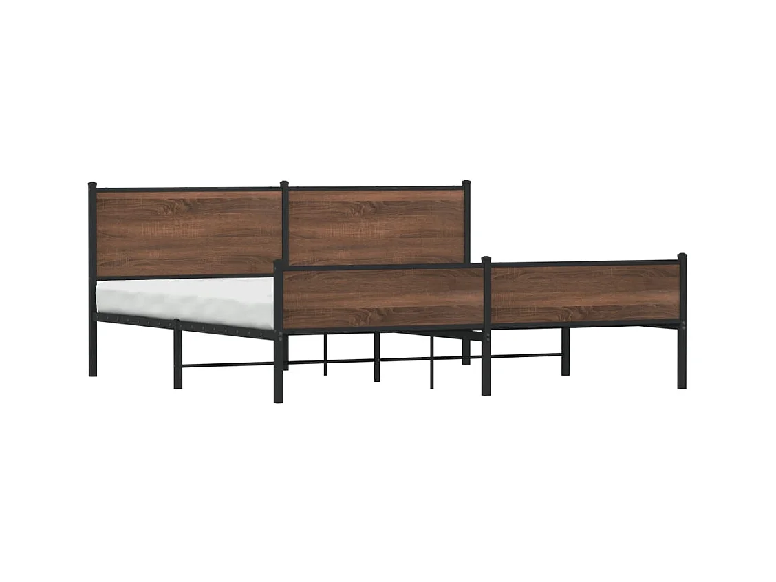 Cadre de lit en métal sans matelas chêne marron 200x200 cm