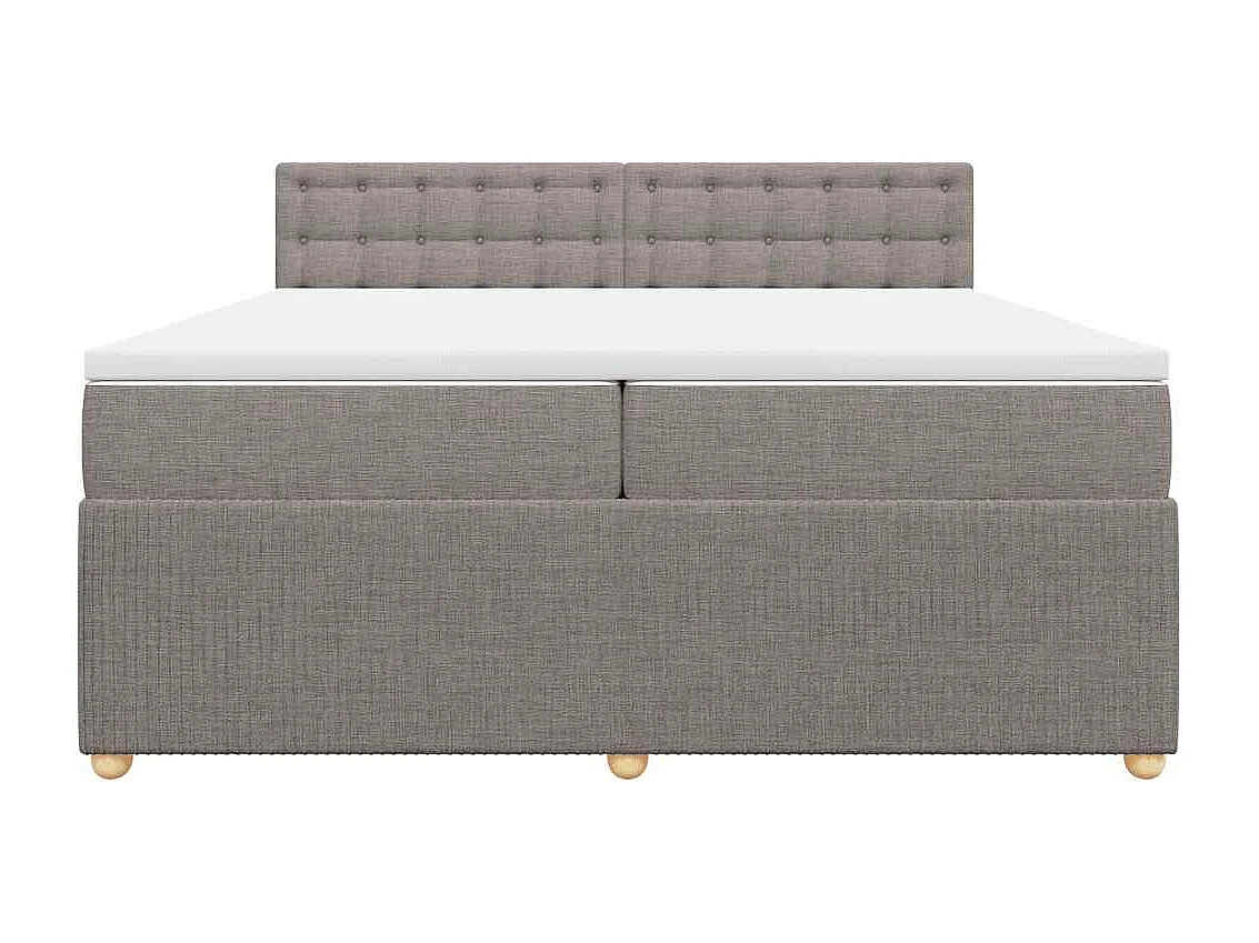 Sommier à lattes de lit avec matelas Taupe 200x200 cm Tissu