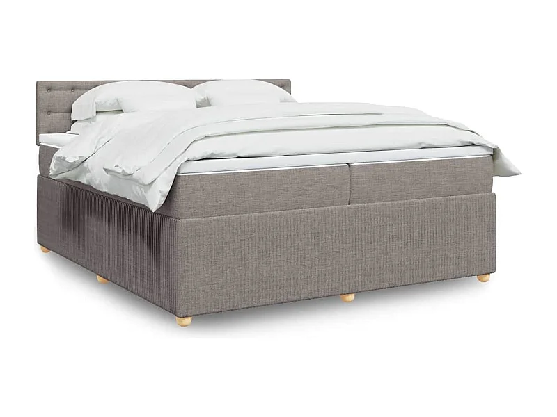 Sommier à lattes de lit avec matelas Taupe 200x200 cm Tissu