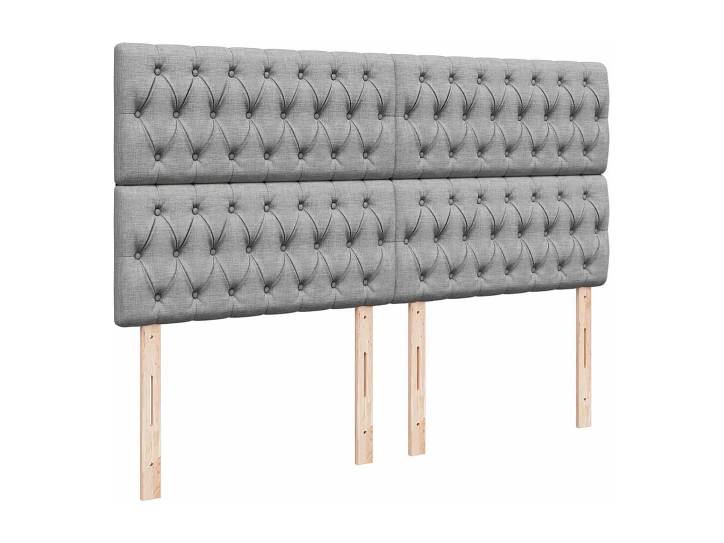 Sommier à lattes de lit avec matelas Gris clair 200x200cm Tissu
