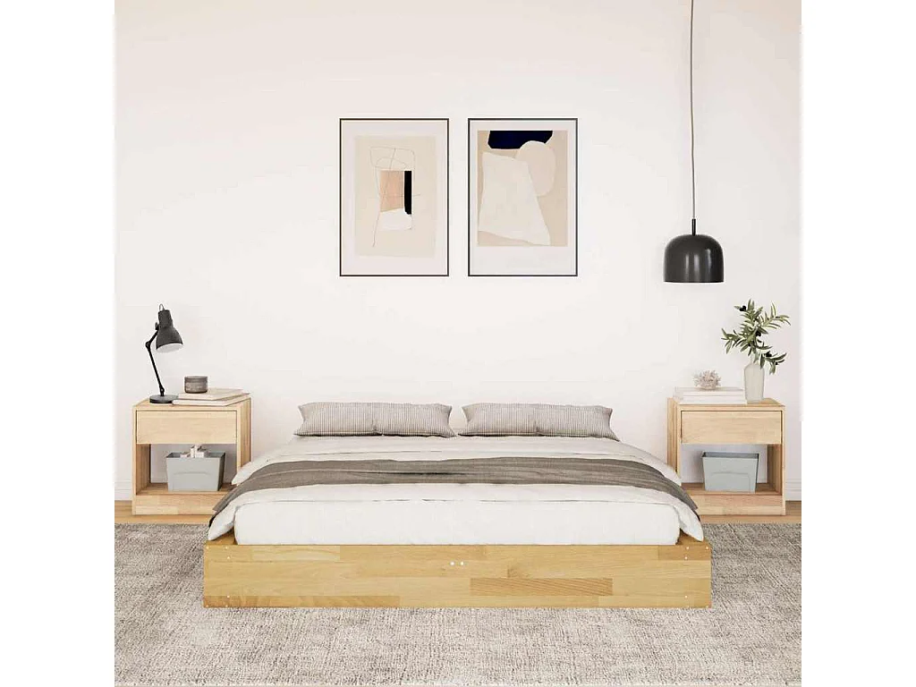 Bedframe zonder matras 150x200 cm massief hout eiken