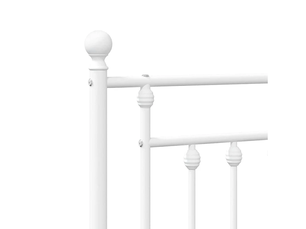 Bettgestell mit Kopfteil Metall Weiß 107x203 cm