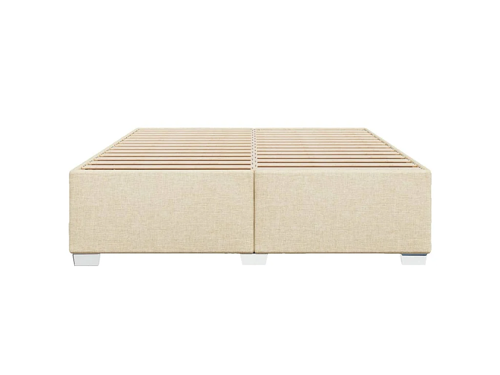 Bettgestell ohne Matratze Creme 200x200 cm Stoff