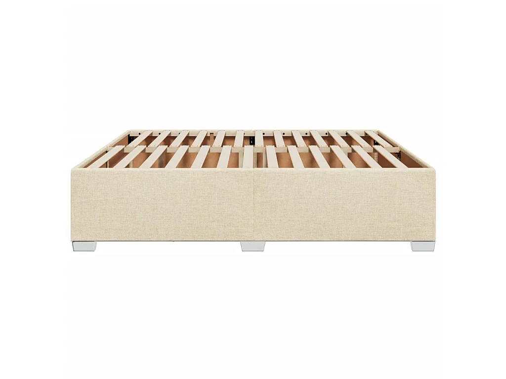 Bettgestell ohne Matratze Creme 200x200 cm Stoff